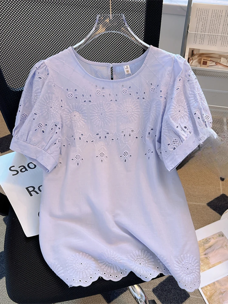 2024 Summer Women's New Short-sleeved Casual Shirt Tops Female Solid Color Pullover Shirts Ladies O-neck Loose Blouses L185
2024 Summer Women's New Short-sleeved Casual Shirt Tops Female Solid Color Pullover Shirts Ladies O-neck Loose Blouses L185