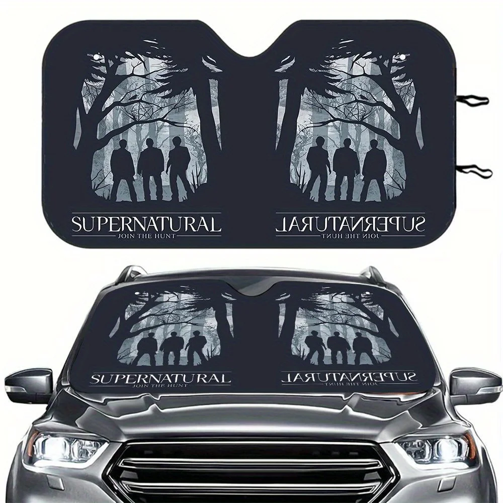 1pc Supernatural Car Sunshade With Supernatural TV Show Design (Dean & Sam, Trees) - Extra Large 57.09x27.56 Inch UV Blocking, F
1pc Supernatural Car Sunshade With Supernatural TV Show Design (Dean & Sam, Trees) - Extra Large 57.09x27.56 Inch UV Blocking, F