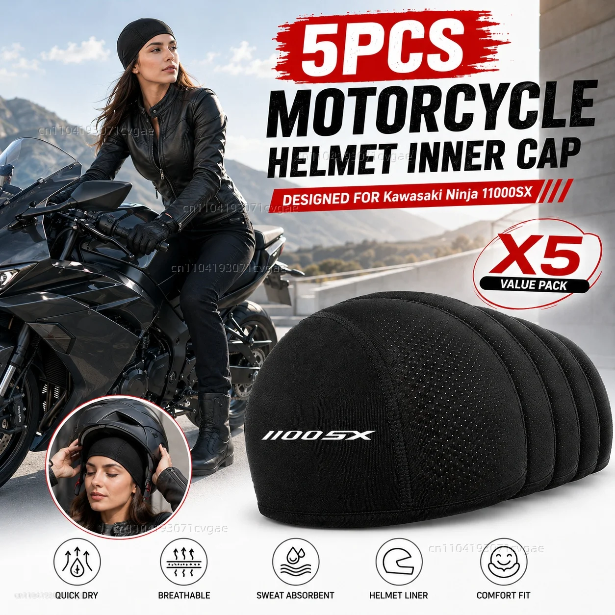 5pcs Motorcycle Helmet Inner Cap Hat Quick Dry Breathable Hat Racing Cap Thin Set For Kawasaki Ninja 11000SX 1000sx 1100 1000 sx
5pcs Motorcycle Helmet Inner Cap Hat Quick Dry Breathable Hat Racing Cap Thin Set For Kawasaki Ninja 11000SX 1000sx 1100 1000 sx