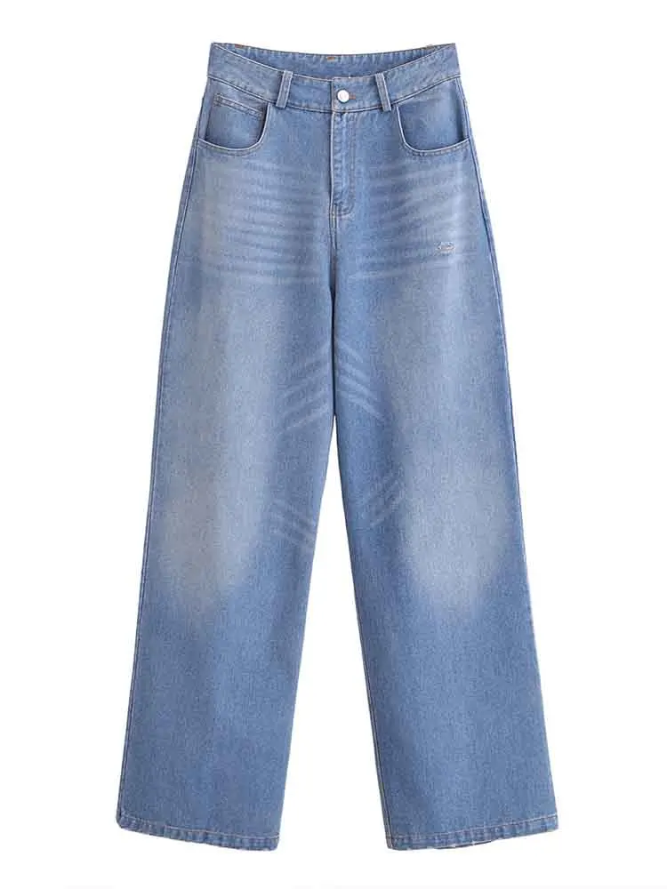 European style new women's fashion versatile temperament hole decoration fashion high waist loose denim trousers
European style new women's fashion versatile temperament hole decoration fashion high waist loose denim trousers