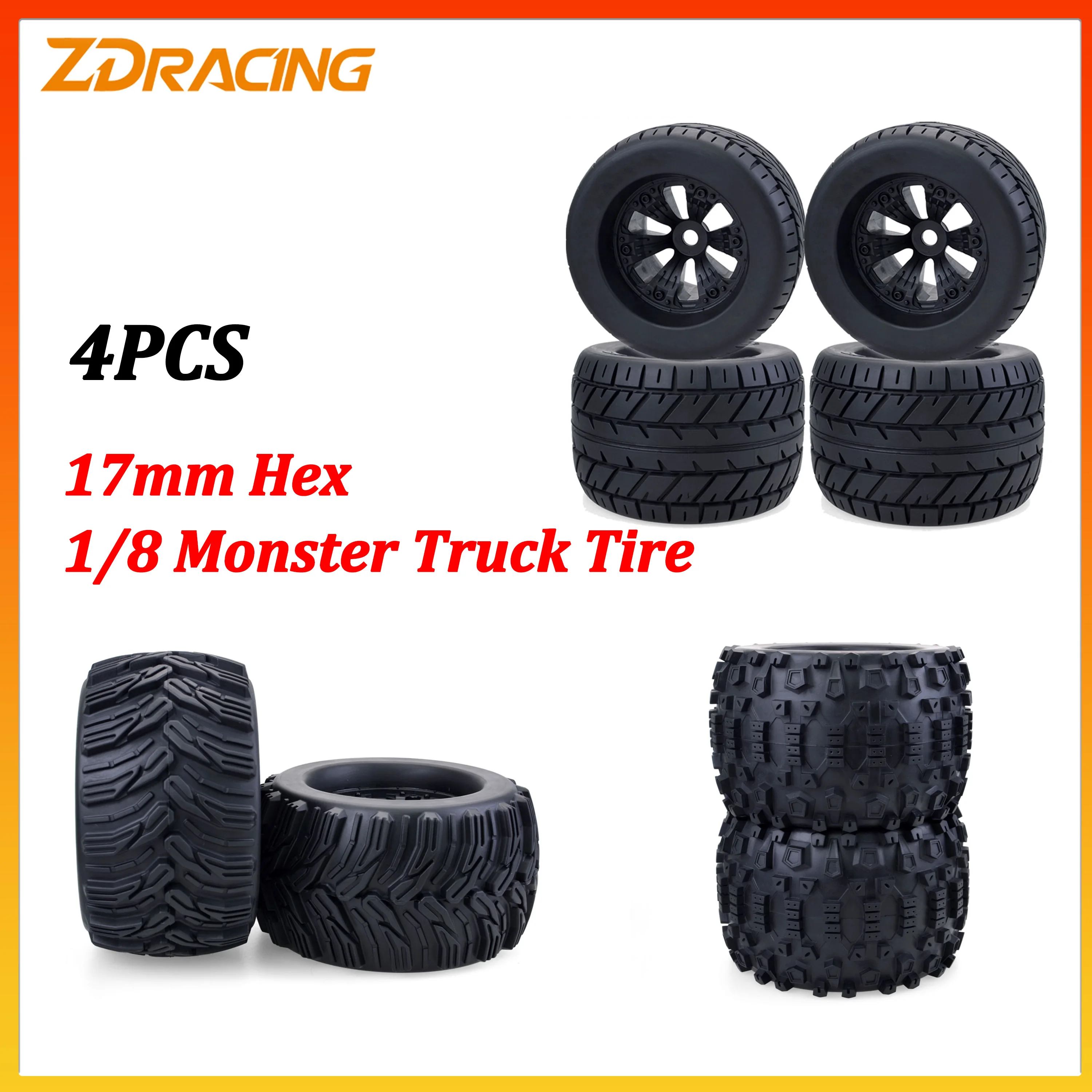 4PCS 1/8 170mm 165mm Monster Truck Rubber Tire 17mm Hex Wheel Tyre Hub Rim for RC Off-road Car Truck Buggy Part ARRMA Traxxas
4PCS 1/8 170mm 165mm Monster Truck Rubber Tire 17mm Hex Wheel Tyre Hub Rim for RC Off-road Car Truck Buggy Part ARRMA Traxxas