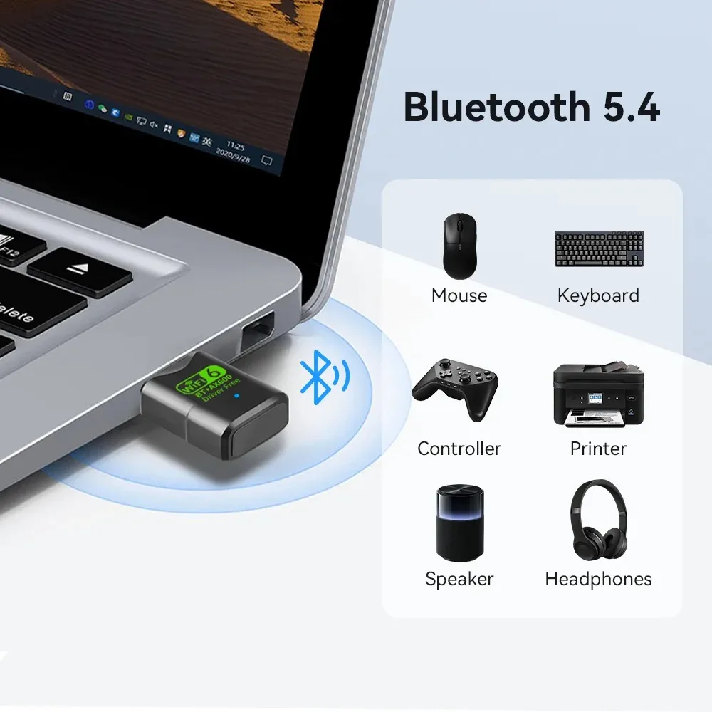 KEBIDU WiFi 6 600Mbps USB Adapter Bluetooth 5.4 Dual Band 2.4G/5GHz Driver Free Wireless Network Card Receiver For PC Laptop
KEBIDU WiFi 6 600Mbps USB Adapter Bluetooth 5.4 Dual Band 2.4G/5GHz Driver Free Wireless Network Card Receiver For PC Laptop