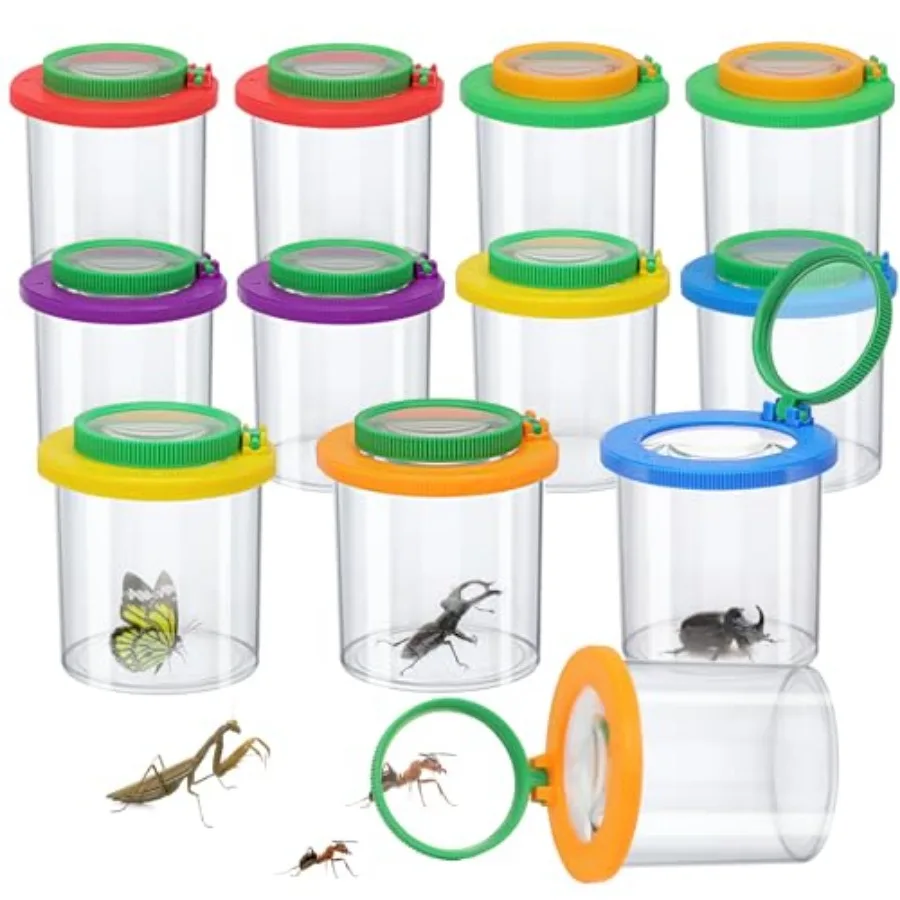 Coopay 12 Pcs Insect Bug Viewer for - Bug Jars, Critter Insect Cage, Bug Container, Bug Catcher, Magnifying Insect Box for,Scie
Coopay 12 Pcs Insect Bug Viewer for - Bug Jars, Critter Insect Cage, Bug Container, Bug Catcher, Magnifying Insect Box for,Scie