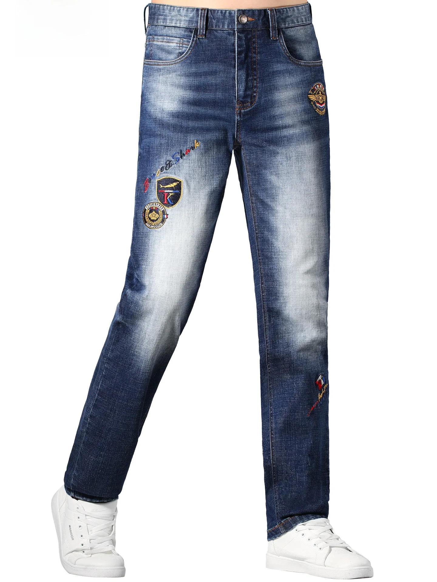 Men's Faionable Embroidered Straight Leg Jeans Thiened Winter New Arrival Bruce & ark Loose Fit Large Size Long Pants
Men's Faionable Embroidered Straight Leg Jeans Thiened Winter New Arrival Bruce & ark Loose Fit Large Size Long Pants