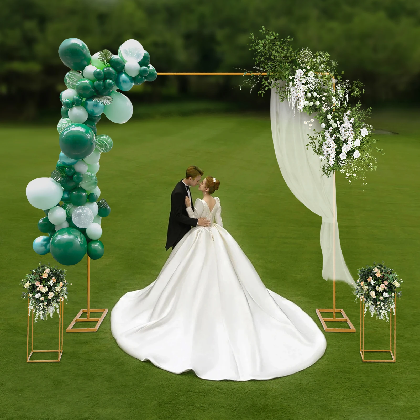 1 6.56*6.56ft Balloon Stand and 2 9.45*9.45 Inches Flower Stands with 19.69*9.06in Sturdy Base for Weddings, Birthday Parties
1 6.56*6.56ft Balloon Stand and 2 9.45*9.45 Inches Flower Stands with 19.69*9.06in Sturdy Base for Weddings, Birthday Parties