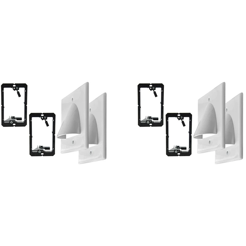 Single Gang Bundled Cable Wall Plate 1-Gang Recessed Low Voltage Cable Plate With Mounting Bracket (4-Pack, White)
Single Gang Bundled Cable Wall Plate 1-Gang Recessed Low Voltage Cable Plate With Mounting Bracket (4-Pack, White)