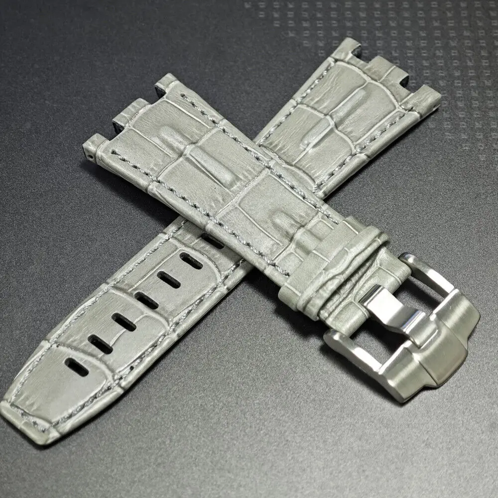For AP 42mm Audemars Piguet Royal Oak Offshore 28mm Grey High Quality Leather Watch Band Strap With Silver Buckle
For AP 42mm Audemars Piguet Royal Oak Offshore 28mm Grey High Quality Leather Watch Band Strap With Silver Buckle