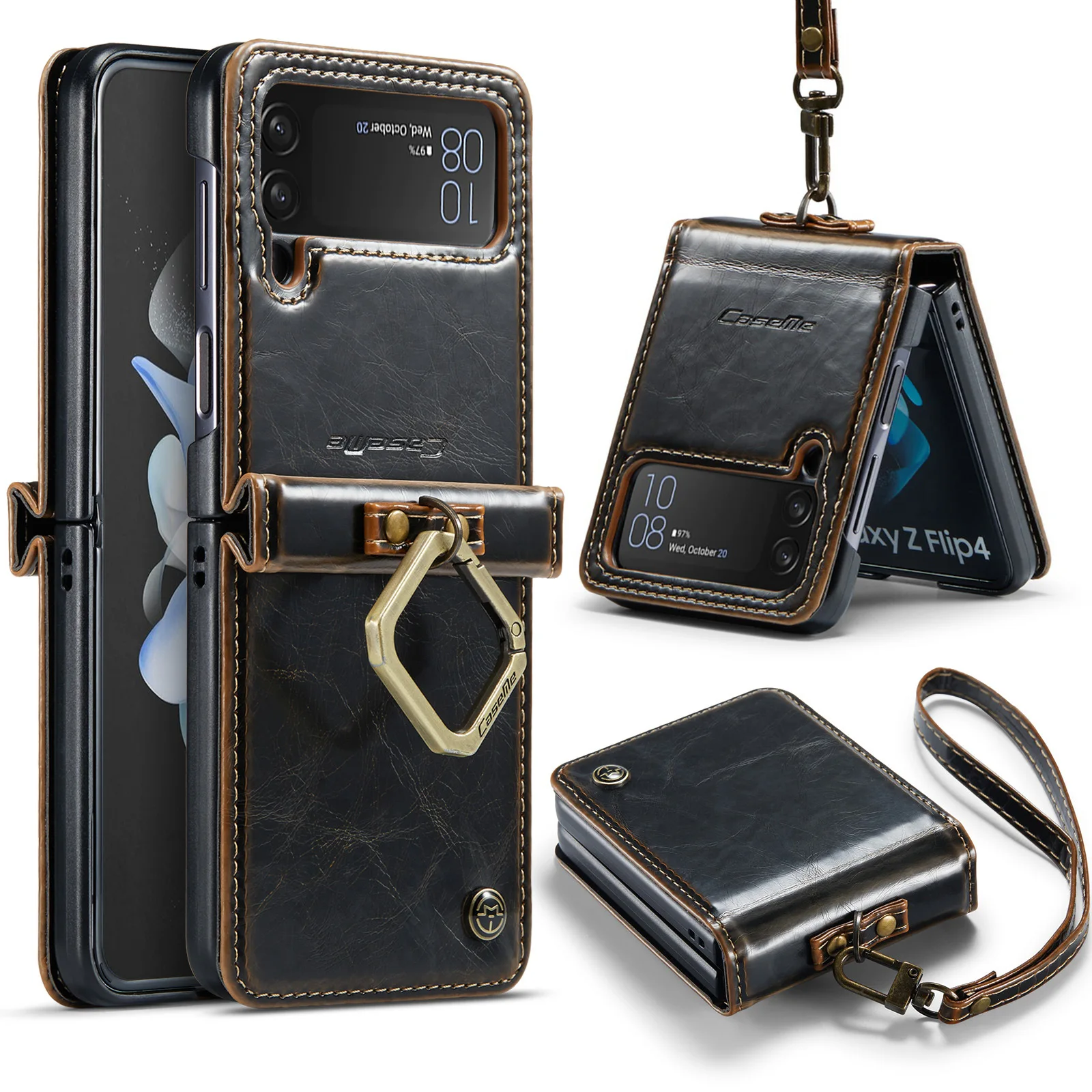 Phone Case for Samsung Galaxy Z Flip 5 3 4 Flip5 Flip4 5G Hinge Coverage Shockproof Protective Leather Cover with Ring and Strap
Phone Case for Samsung Galaxy Z Flip 5 3 4 Flip5 Flip4 5G Hinge Coverage Shockproof Protective Leather Cover with Ring and Strap