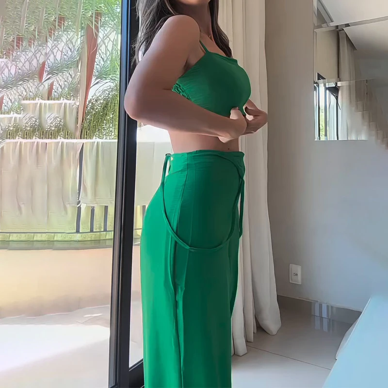 Sexy Hollow Waist Solid Color Straight Jumpsuit Leisure Sleeveless Suspender Playsuits High Street Fashion Wide Leg Rompers Lady
Sexy Hollow Waist Solid Color Straight Jumpsuit Leisure Sleeveless Suspender Playsuits High Street Fashion Wide Leg Rompers Lady
