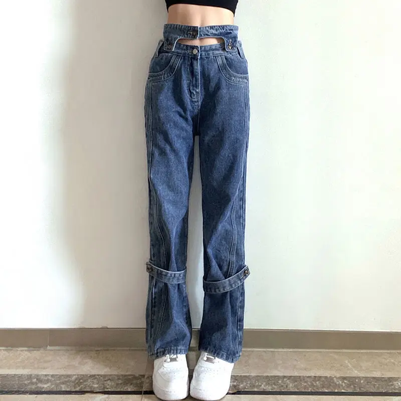Jeans High Quality Belt High Waist New Style American Retro Features Women'S Loose Slim Straight Wide-Leg Pants
Jeans High Quality Belt High Waist New Style American Retro Features Women'S Loose Slim Straight Wide-Leg Pants