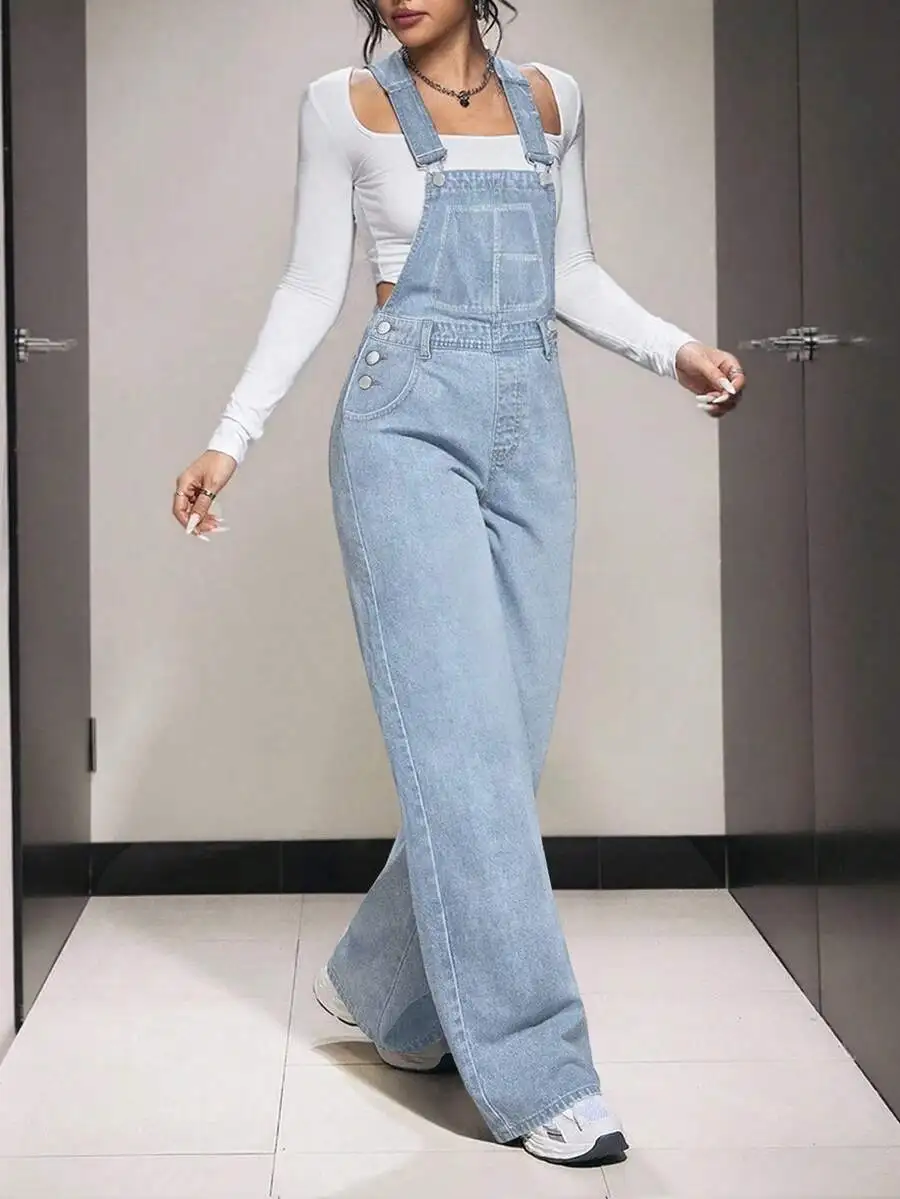 Womens Loose Denim Overalls Mid Rise Wide Leg Casual Workwear Pants
Womens Loose Denim Overalls Mid Rise Wide Leg Casual Workwear Pants