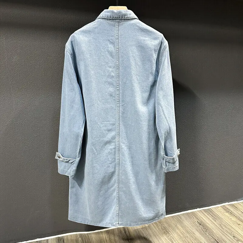 ong Style High Street Men Trench Coat Washed Retro Blue Black Denim Jacket Spring Autumn Outerwear Vintage Jackets man
ong Style High Street Men Trench Coat Washed Retro Blue Black Denim Jacket Spring Autumn Outerwear Vintage Jackets man