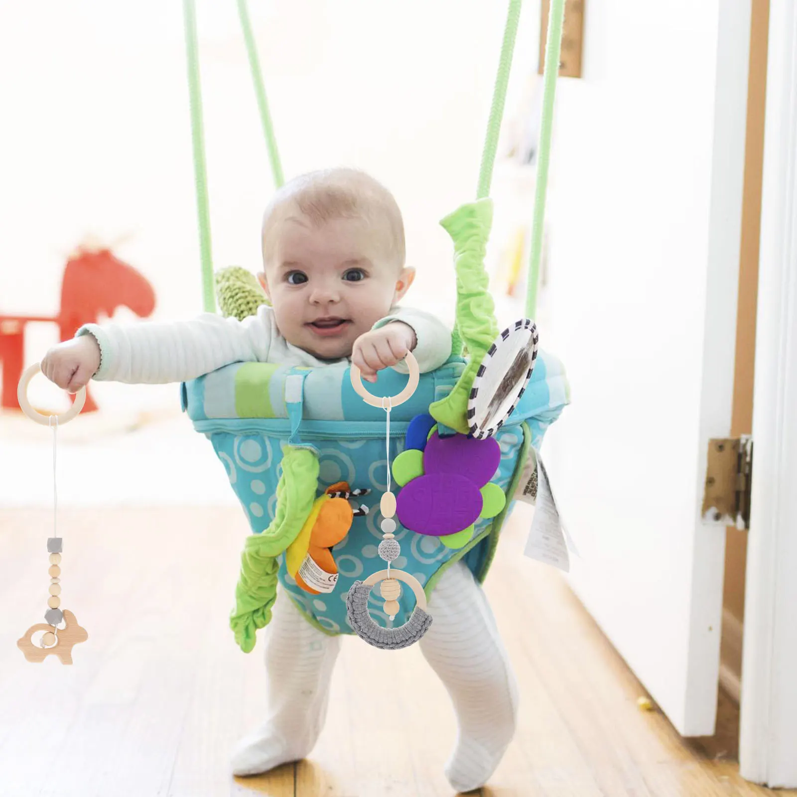 4Pcs Wooden Hanging Accessories Nursery Stroller Sensory Hanging Beaded Pendant Motor Skill Brain Development
4Pcs Wooden Hanging Accessories Nursery Stroller Sensory Hanging Beaded Pendant Motor Skill Brain Development
