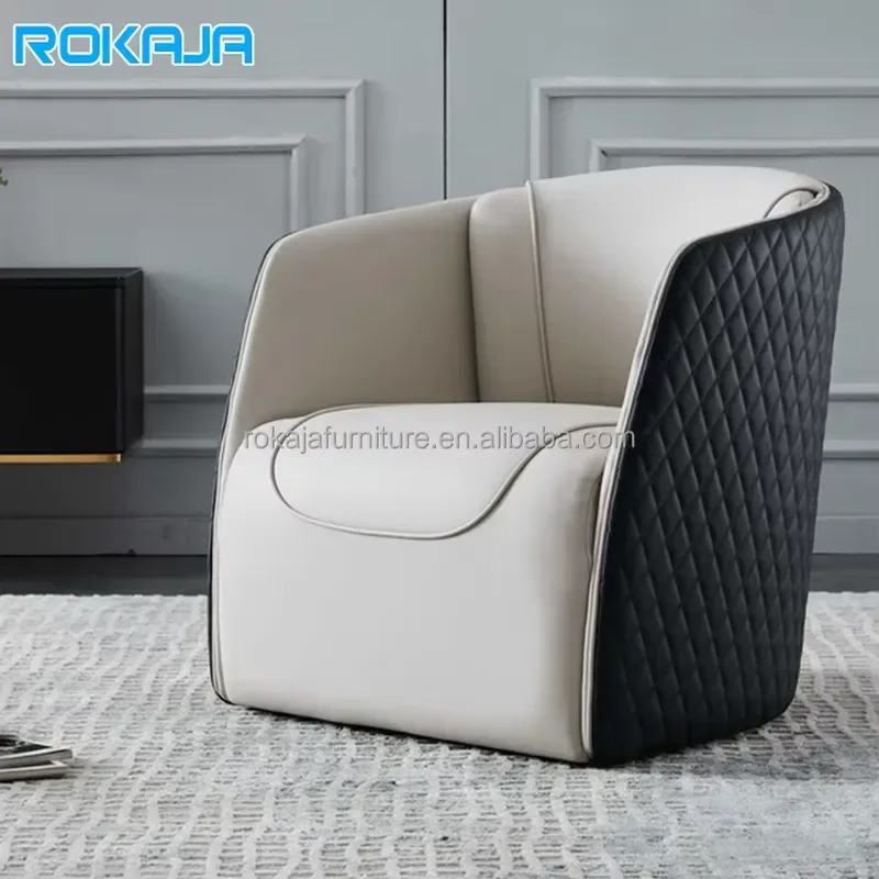 High Quality Leather Single Leisure Sofa Luxury Solid Wood Frame Vintage Single Recliner Living Room Home Reception Chair
High Quality Leather Single Leisure Sofa Luxury Solid Wood Frame Vintage Single Recliner Living Room Home Reception Chair