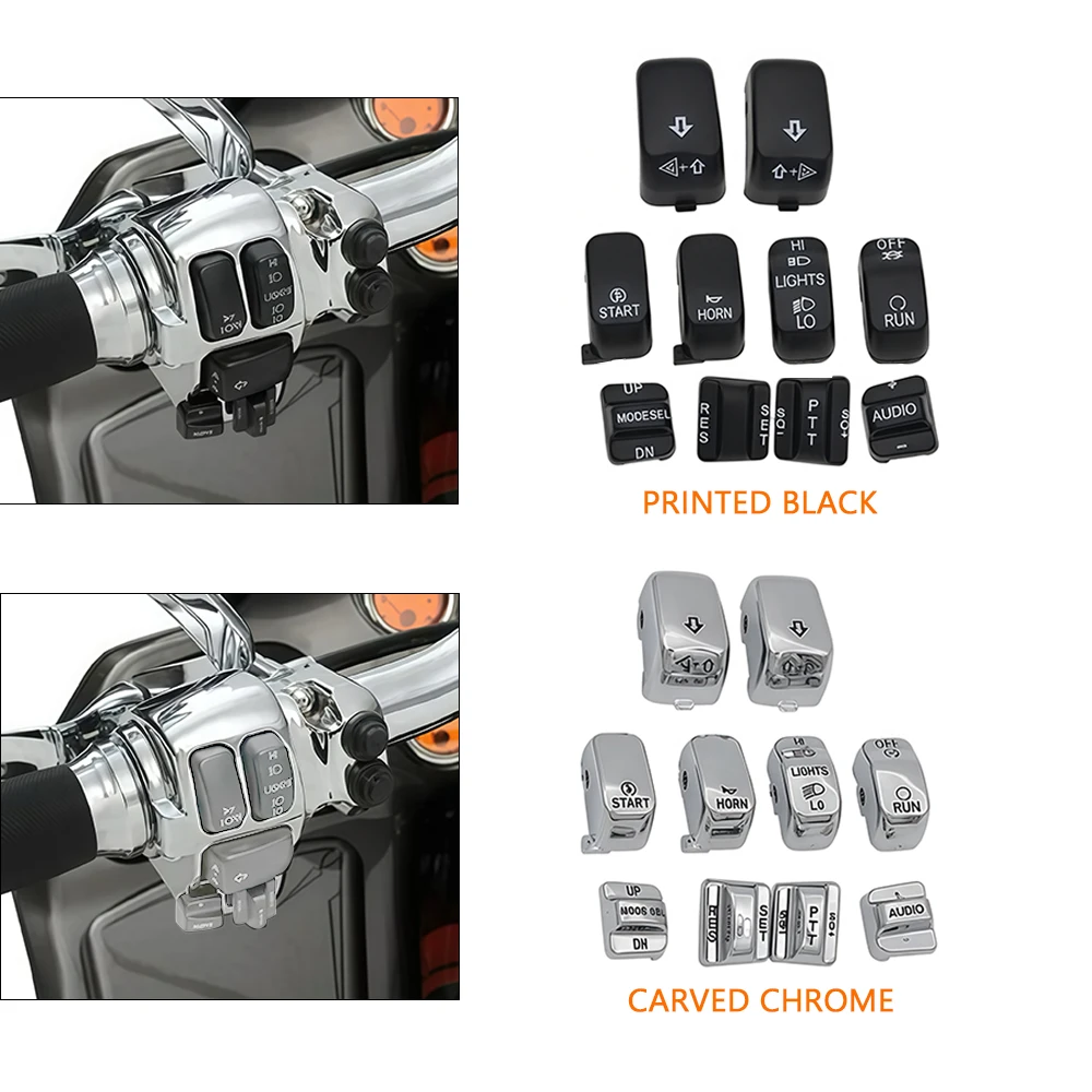 10pcs Motorcycle Hand Control Switch Housing Button Caps For Harley Touring Street Glide Electra Glide FLHT FLHTC FLHX 96-up
10pcs Motorcycle Hand Control Switch Housing Button Caps For Harley Touring Street Glide Electra Glide FLHT FLHTC FLHX 96-up