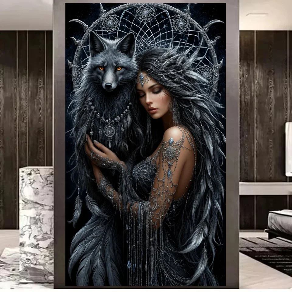 Набор для вышивания 5D DIY: Алмазная мозаика «Лунный лес», Богиня, Волки, Ловец снов. Алмазная вышивка, декор для дома, рукоделие.
Набор для вышивания 5D DIY: Алмазная мозаика «Лунный лес», Богиня, Волки, Ловец снов. Алмазная вышивка, декор для дома, рукоделие.