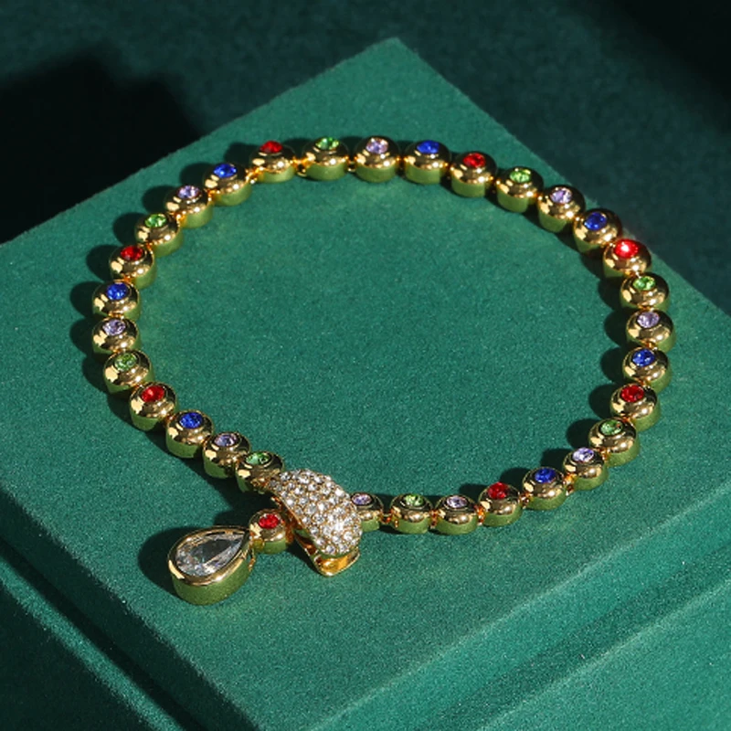 Vintage Snake Water Drip Bracelet Antique Colorful Rhinestone Animal Gold Color Designer For Zodiac Year Gift 2026 New Trend
Vintage Snake Water Drip Bracelet Antique Colorful Rhinestone Animal Gold Color Designer For Zodiac Year Gift 2026 New Trend