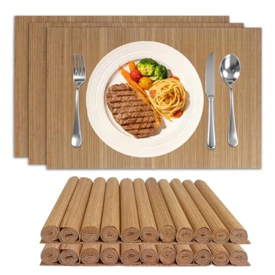 25 Pcs Bamboo Placemats Washable Heat Resistant Table Mats 15.8x12 Inch Sushi Rolling Mat Japanese Style Wicker Placemats for W
25 Pcs Bamboo Placemats Washable Heat Resistant Table Mats 15.8x12 Inch Sushi Rolling Mat Japanese Style Wicker Placemats for W