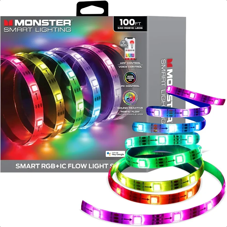 Smart RGB+IC LED Strip Lights 100ft Sound Reactive Strip Lights for Bedroom App and Voice Control RGB Light Strip for Room Alex
Smart RGB+IC LED Strip Lights 100ft Sound Reactive Strip Lights for Bedroom App and Voice Control RGB Light Strip for Room Alex