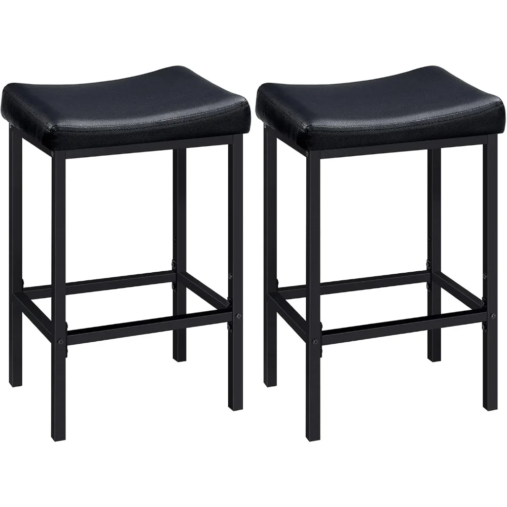 Bar Stools, Set of 2 Bar Chairs, Counter Height Stools, Saddle Barstools with Curved Surface, 24.8 Inches, 2.4" Thick Upholstery
Bar Stools, Set of 2 Bar Chairs, Counter Height Stools, Saddle Barstools with Curved Surface, 24.8 Inches, 2.4" Thick Upholstery