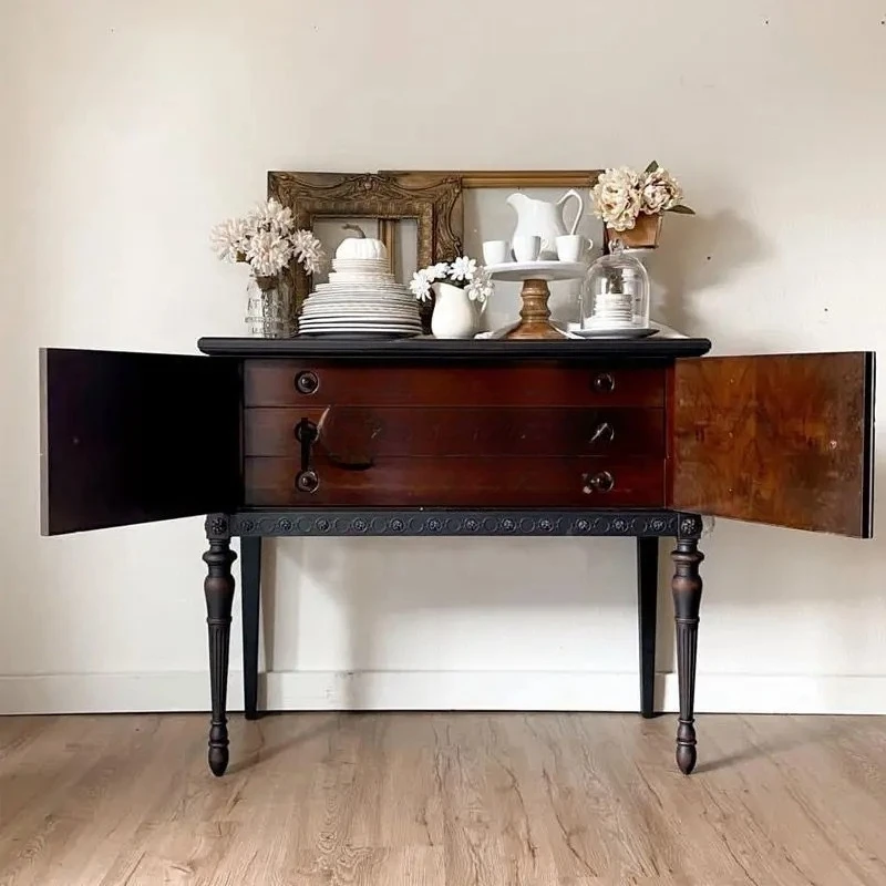 X-S French retro black solid wood entrance cabinet/American country black knight decorative cabinet HG
X-S French retro black solid wood entrance cabinet/American country black knight decorative cabinet HG