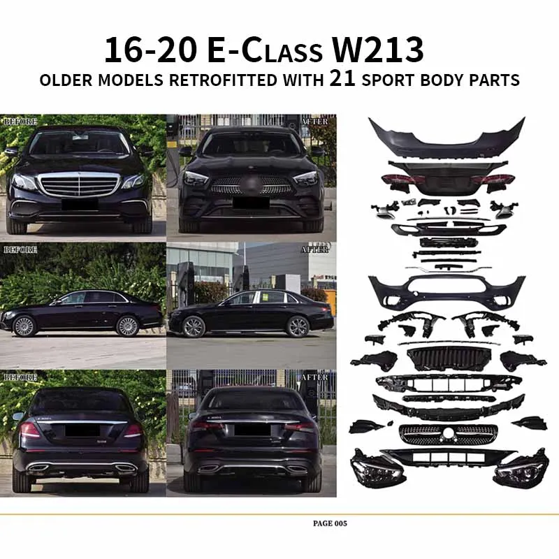 be suitable for Mercedes-Benz Maybach 2016-2020 E-Class W213 old retrofitted 2021 sport body part surround Kit bumper
be suitable for Mercedes-Benz Maybach 2016-2020 E-Class W213 old retrofitted 2021 sport body part surround Kit bumper