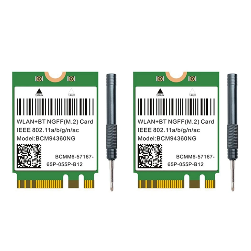 2X Dual Band 1200Mbps BCM94360NG Wifi Card For Macos Hackintosh 802.11Ac Bluetooth 4.0 Wireless Adapter Network Lan Card
2X Dual Band 1200Mbps BCM94360NG Wifi Card For Macos Hackintosh 802.11Ac Bluetooth 4.0 Wireless Adapter Network Lan Card
