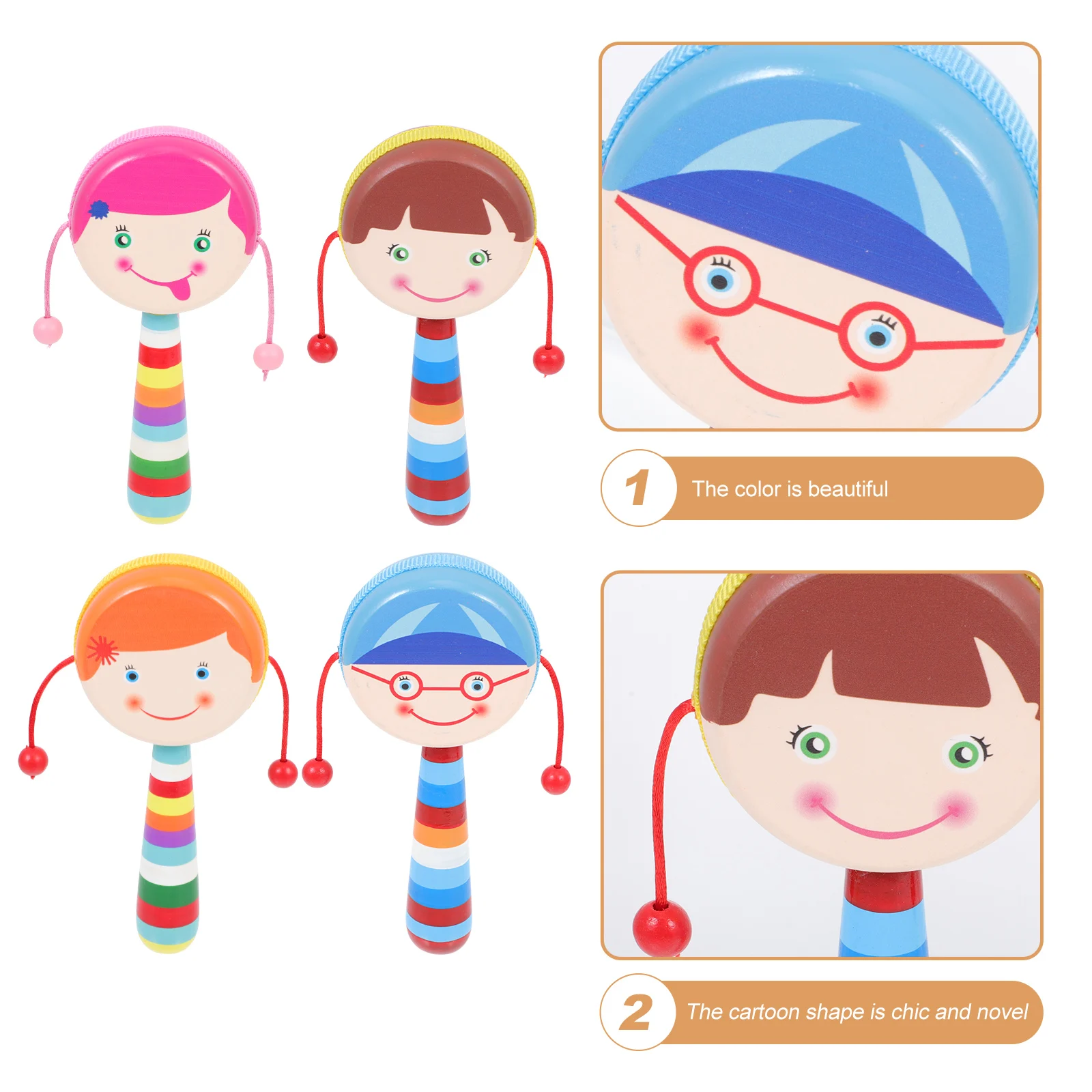4pcs Wooden Drum Baby Toys Smooth Hand Educational Gift for Kids Adorable Cartoon Safe Musical Toddler Infant
4pcs Wooden Drum Baby Toys Smooth Hand Educational Gift for Kids Adorable Cartoon Safe Musical Toddler Infant