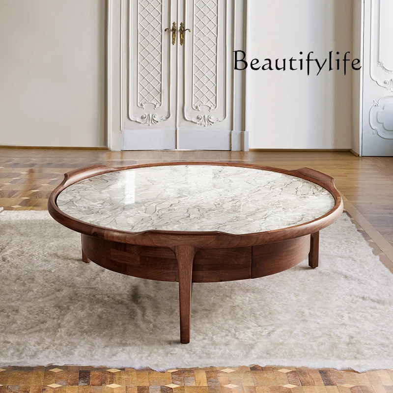 Italian Style Light Luxury Natural Marble Tea Table Retro Style North American Black Walnut Solid Wood round Tea Table
Italian Style Light Luxury Natural Marble Tea Table Retro Style North American Black Walnut Solid Wood round Tea Table