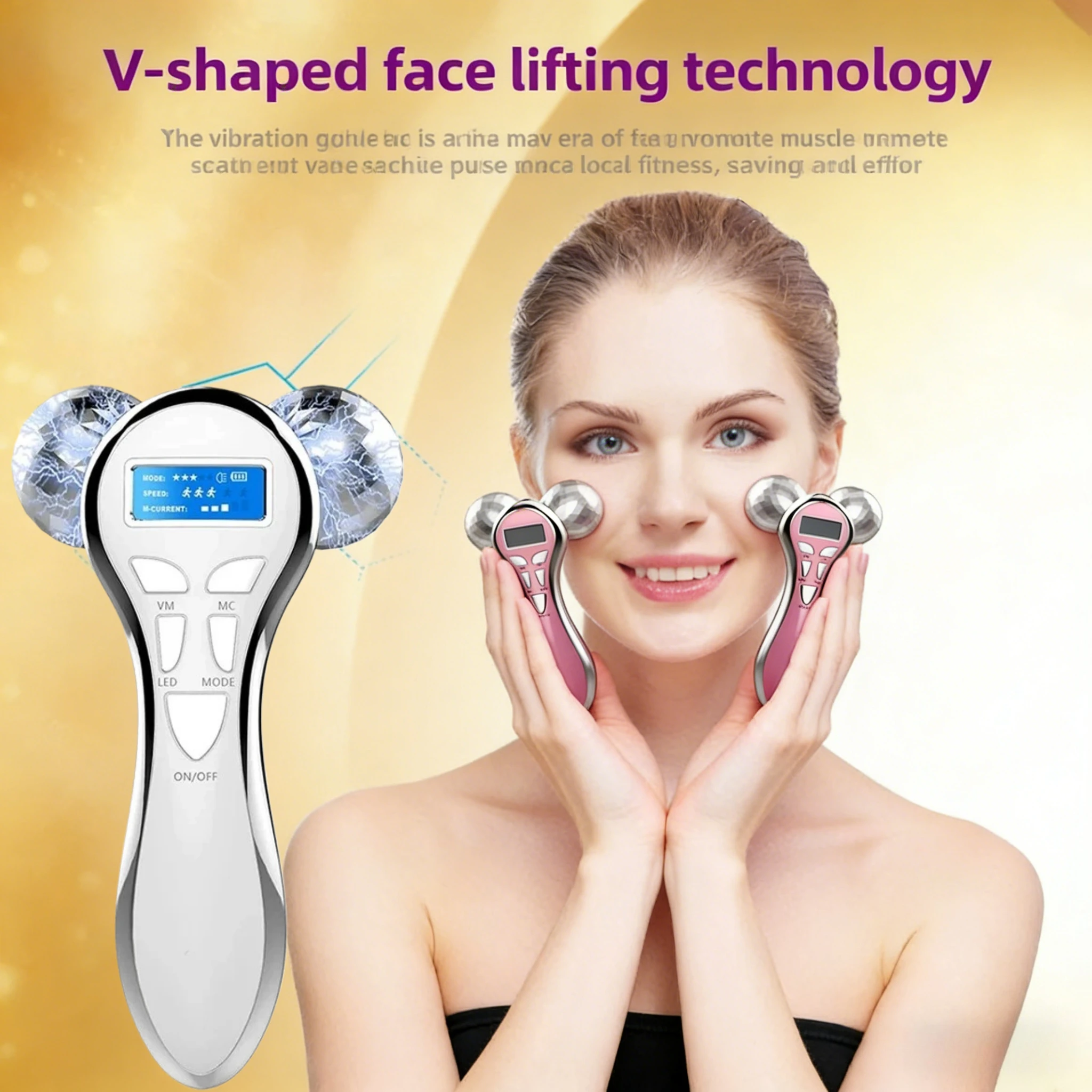Advanced 4D Micro-current V-face Massage Roller EMS Vibration Pulse Massage Device Y-shaped Facial Lifting Beauty Tool Durable
Advanced 4D Micro-current V-face Massage Roller EMS Vibration Pulse Massage Device Y-shaped Facial Lifting Beauty Tool Durable