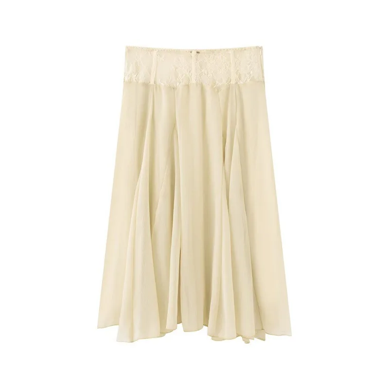 Withered 2026 Summer New Product Versatile High Waist Contrast Lace Splicing Midi Dress for Women Skirt Woman Clothing Faldas
Withered 2026 Summer New Product Versatile High Waist Contrast Lace Splicing Midi Dress for Women Skirt Woman Clothing Faldas
