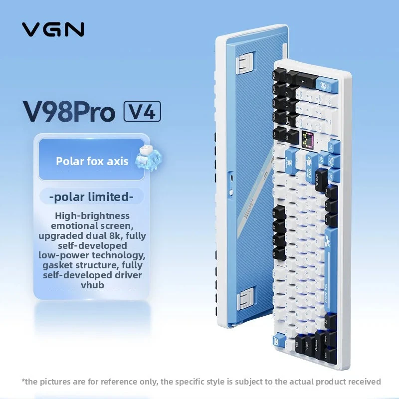 VGN V98 Pro V4 Mechanical Keyboard Tri Mode Wireless Dual 8K Bluetooth Gaming Keyboard With V-Display Screen Office Accessories
VGN V98 Pro V4 Mechanical Keyboard Tri Mode Wireless Dual 8K Bluetooth Gaming Keyboard With V-Display Screen Office Accessories