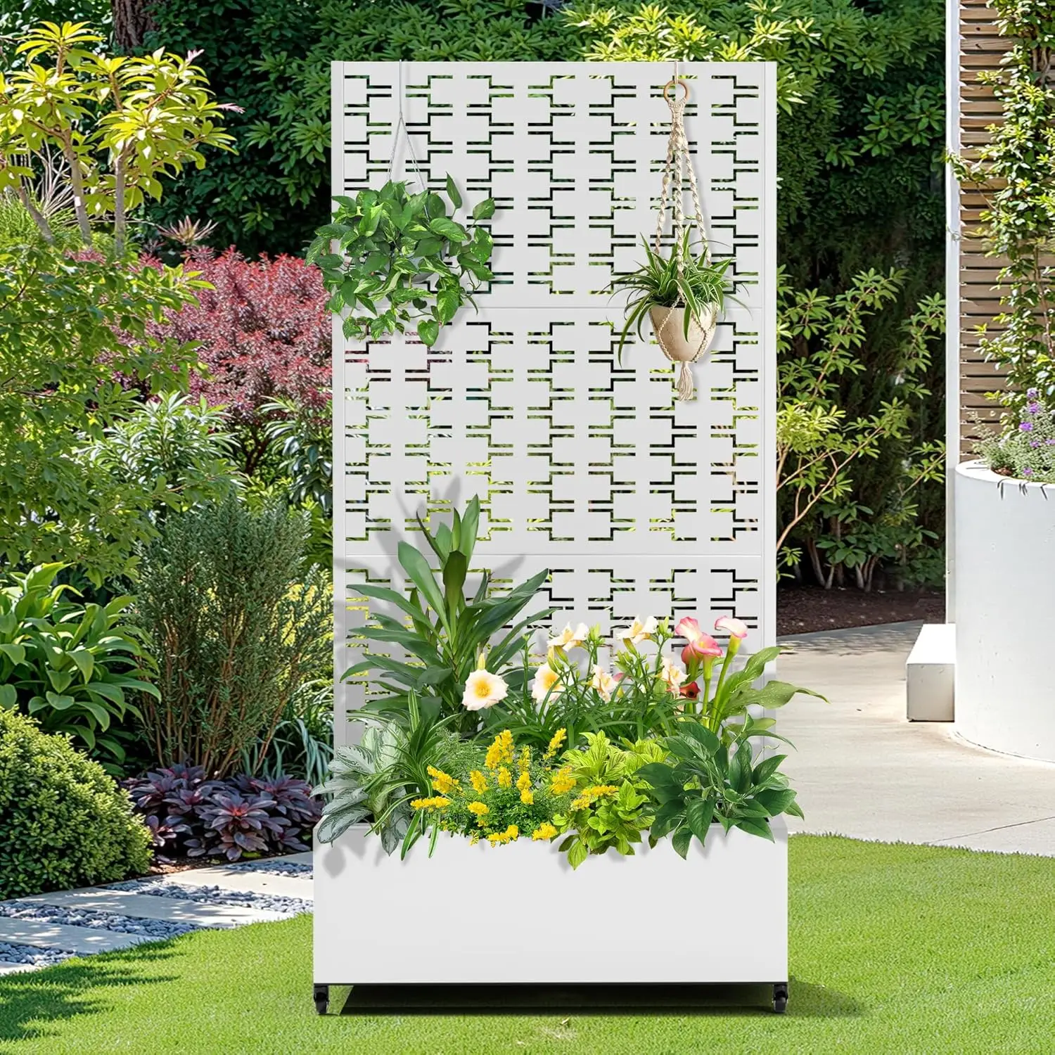 Metal Raised Garden Bed with Wheels and Trellis,73"x35"x16" Planter Box for Climbing Plants, Vegetables & Vines, Features Privac
Metal Raised Garden Bed with Wheels and Trellis,73"x35"x16" Planter Box for Climbing Plants, Vegetables & Vines, Features Privac