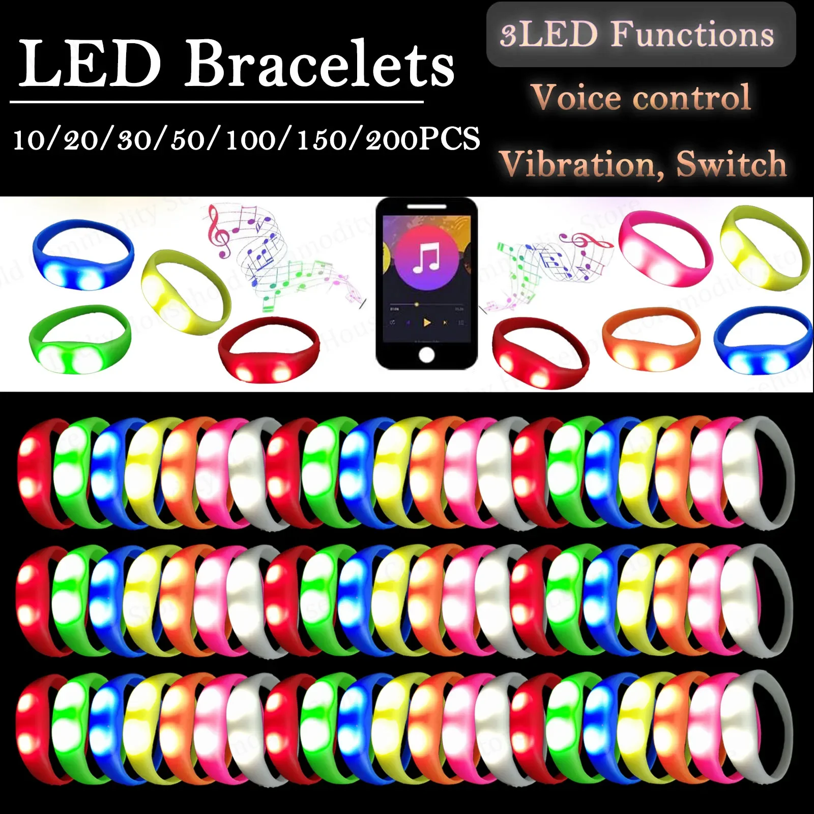 Music & Sound Activated LED Bracelets Light Up Bangle Wristband Glow Bracelets Glow in the Dark Party for Neon Party Concert
Music & Sound Activated LED Bracelets Light Up Bangle Wristband Glow Bracelets Glow in the Dark Party for Neon Party Concert