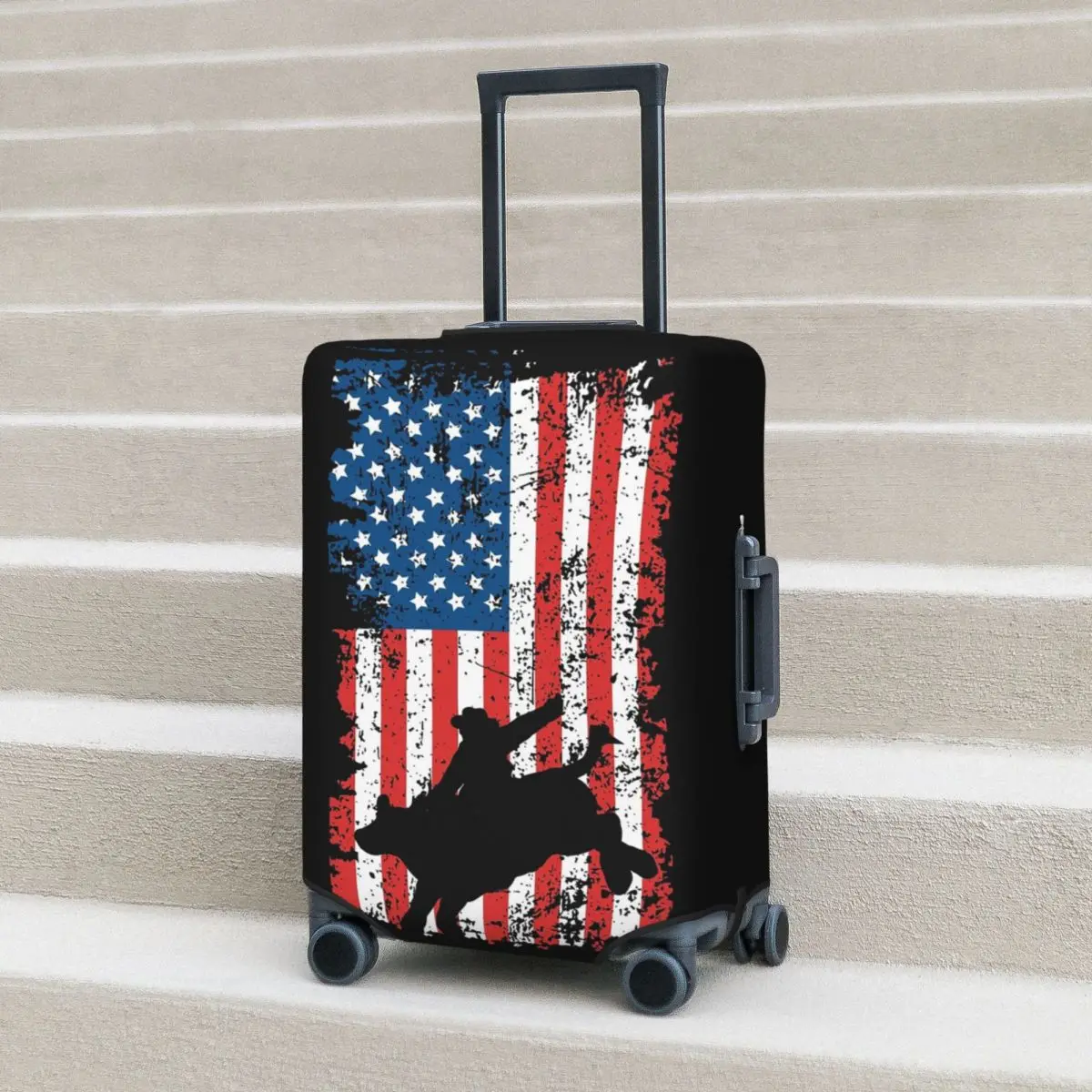 Bull Rider, Rodeo, American Flag Suitcase Cover Protection Elastic Trip Luggage Protector Covers for 18-32 Inch
Bull Rider, Rodeo, American Flag Suitcase Cover Protection Elastic Trip Luggage Protector Covers for 18-32 Inch