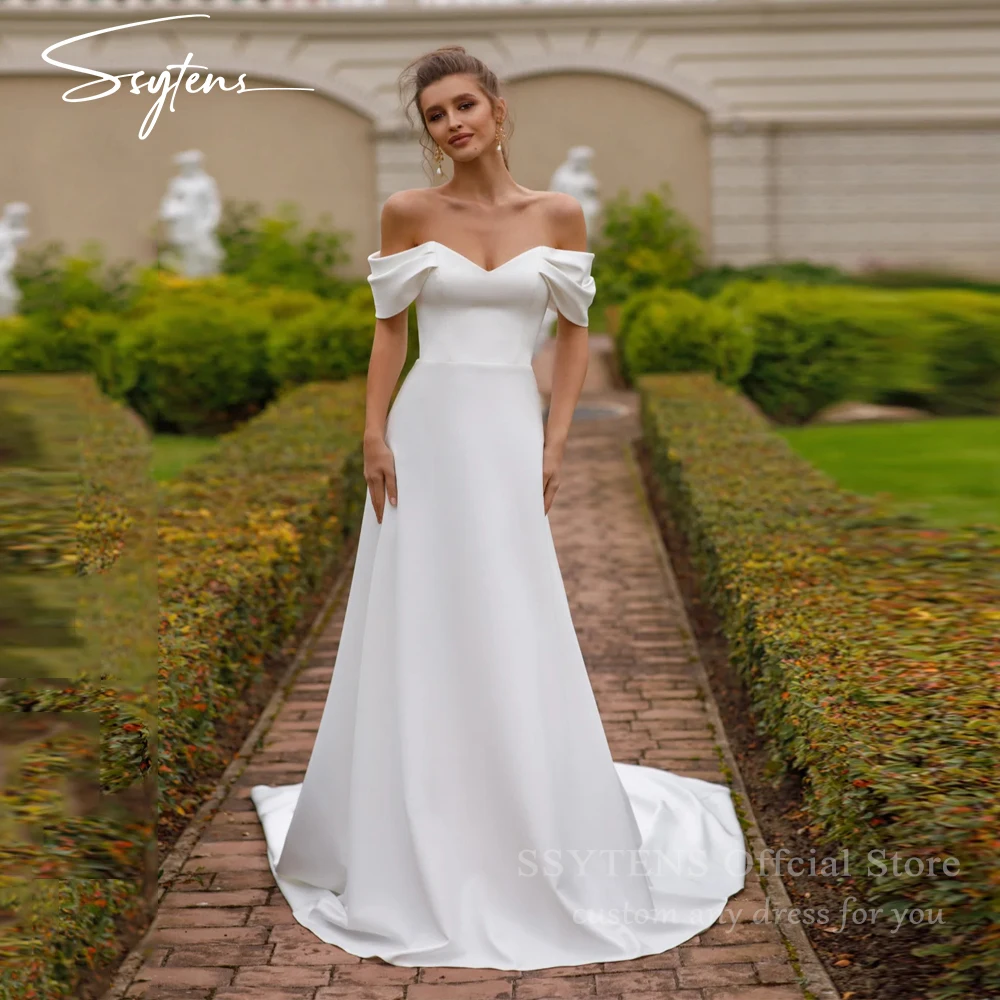 SSYTENS Soft Satin A Line Wedding Dresses Sleeveless Off The Shoulder Bridal Gowns Backless Long Wedding Party Gowns Customized
SSYTENS Soft Satin A Line Wedding Dresses Sleeveless Off The Shoulder Bridal Gowns Backless Long Wedding Party Gowns Customized