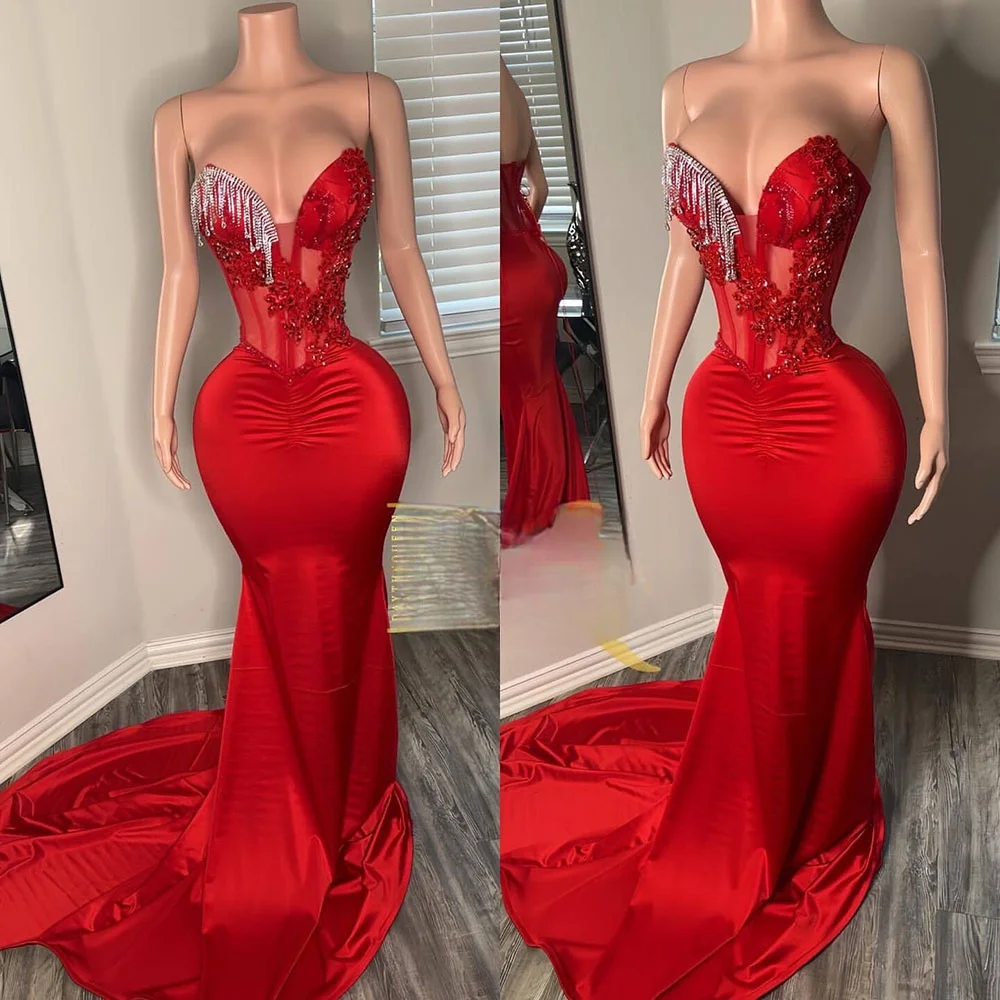 Modest Red Red Evening Dresses Sweetheart Mermaid Prom Gowns for Women Guest Party Dress Gala Outfit
Modest Red Red Evening Dresses Sweetheart Mermaid Prom Gowns for Women Guest Party Dress Gala Outfit