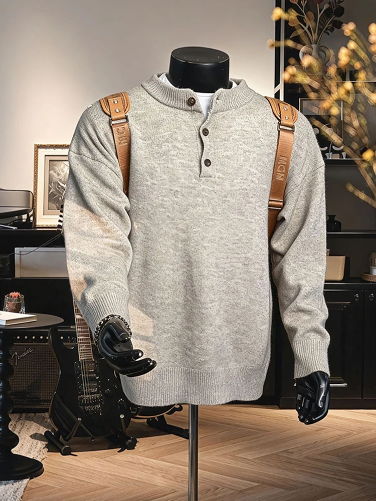 Мужской вязаный свитер Cleanfit American Sle с воротником Генри Lazy Sle, осень-зима, повседневная элитная внутренняя одежда
Мужской вязаный свитер Cleanfit American Sle с воротником Генри Lazy Sle, осень-зима, повседневная элитная внутренняя одежда