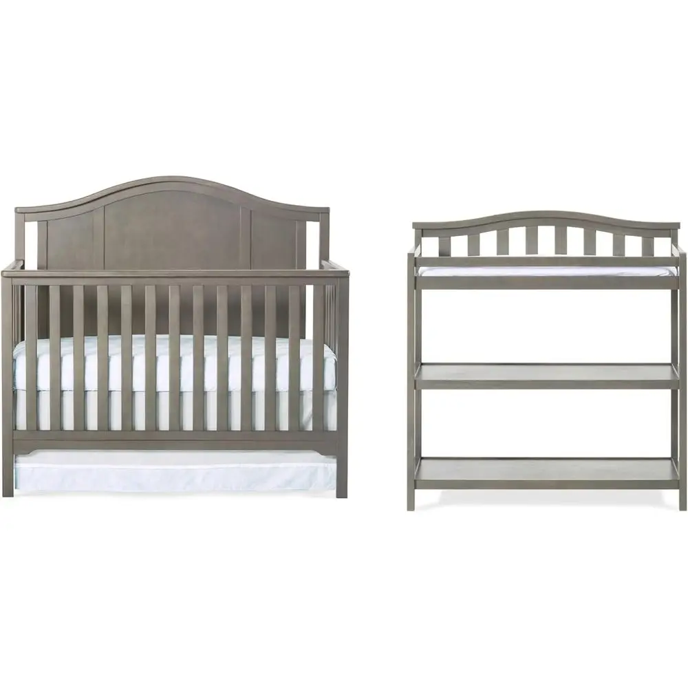 2-Piece Nursery Set: 4-in-1 Convertible Crib and Changing Table in Dapper Gray, Grows with Baby
2-Piece Nursery Set: 4-in-1 Convertible Crib and Changing Table in Dapper Gray, Grows with Baby