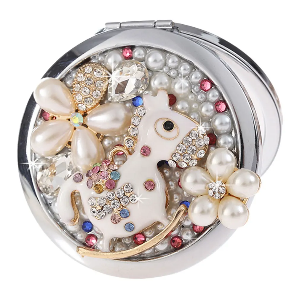 Mini Portable Diamond Makeup Mirror Double-Sided Folding Compact Small Metal Travel Mirror for Women Girl Makeup Tool
Mini Portable Diamond Makeup Mirror Double-Sided Folding Compact Small Metal Travel Mirror for Women Girl Makeup Tool