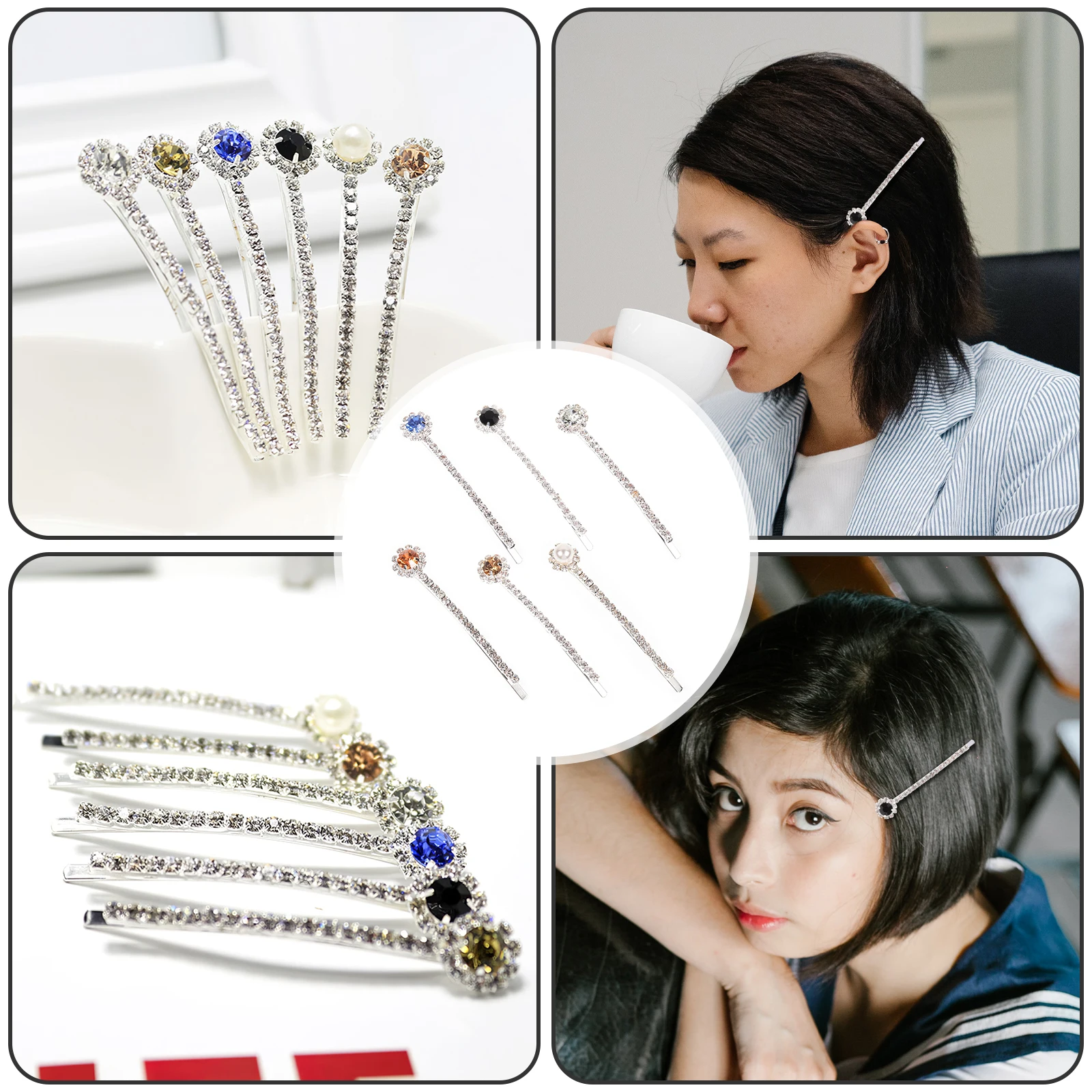 6 pcs Rhinestone Hair Clip Women Elegant Pearl Design Fashion Accessories Bride Barrettes Small Bobby Pins Gems Hairpins
6 pcs Rhinestone Hair Clip Women Elegant Pearl Design Fashion Accessories Bride Barrettes Small Bobby Pins Gems Hairpins