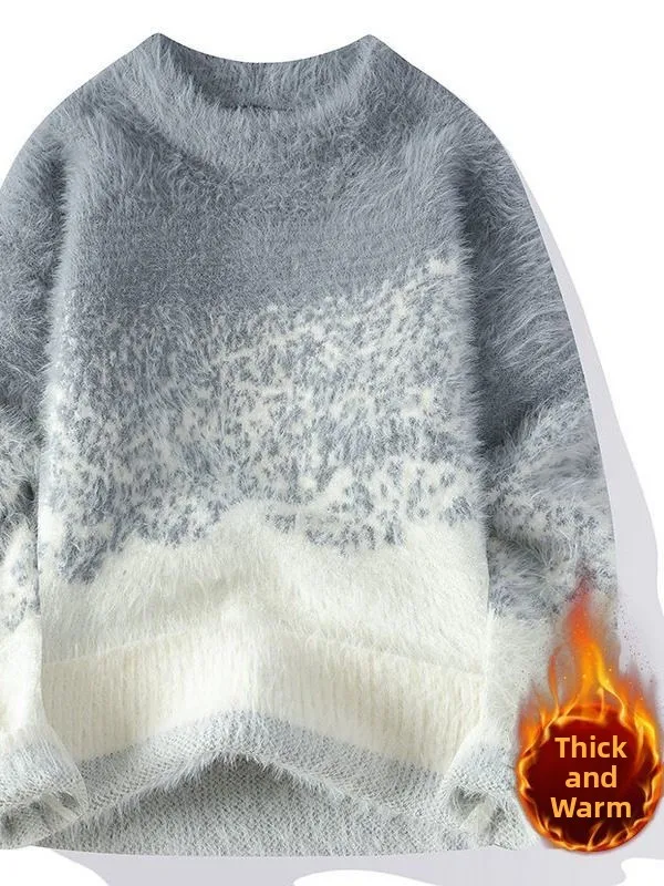 Мужской утепленный вязаный свитер с круглым вырезом, осенне-зимний, из мягкого вельвета, с длинными рукавами, теплый, уютный, с градиентным цветовым переходом, трикотажная одежда
Мужской утепленный вязаный свитер с круглым вырезом, осенне-зимний, из мягкого вельвета, с длинными рукавами, теплый, уютный, с градиентным цветовым переходом, трикотажная одежда