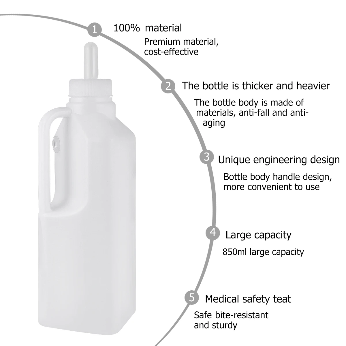 Lamb Feeding Bottle Food Grade Silicone Nipple Durable Large Capacity Goat Milk Jug Sheep White Livestock Farm Supplies
Lamb Feeding Bottle Food Grade Silicone Nipple Durable Large Capacity Goat Milk Jug Sheep White Livestock Farm Supplies