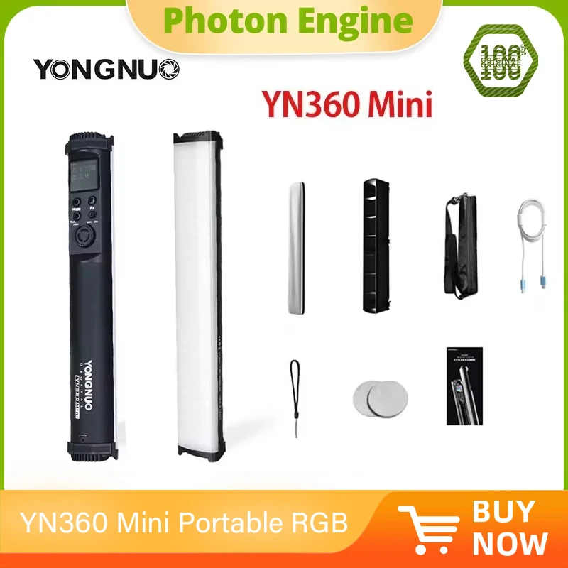 YONGNUO YN360 Mini Portable RGB Full-Color Fill Light Stick Light Handheld Led Video Lighting Painting Outside Shooting Light
YONGNUO YN360 Mini Portable RGB Full-Color Fill Light Stick Light Handheld Led Video Lighting Painting Outside Shooting Light