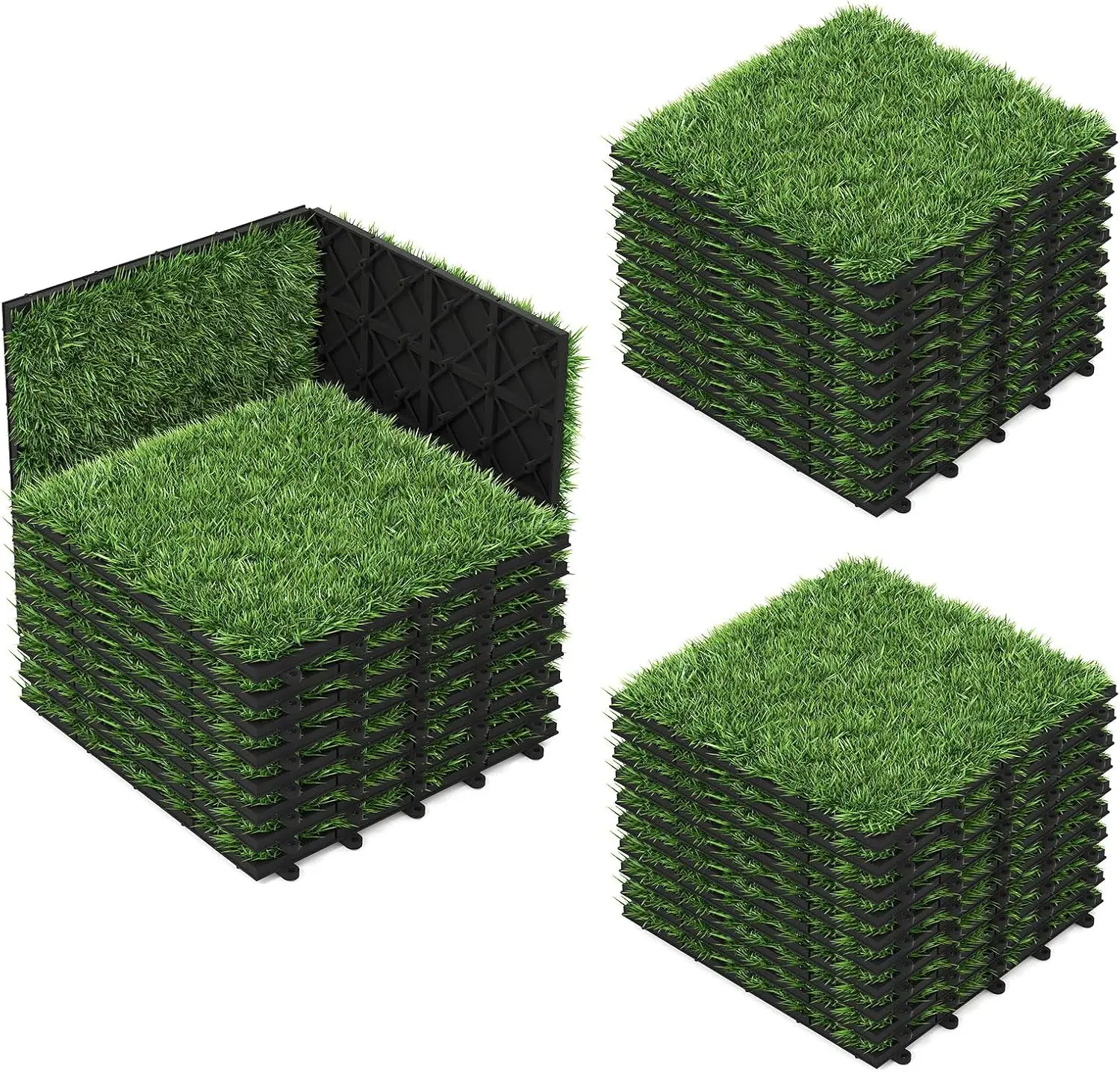 30-Pack Artificial Grass Tiles, 12x12 Interlocking Turf, 30 sq.ft Coverage for Indoor/Outdoor
30-Pack Artificial Grass Tiles, 12x12 Interlocking Turf, 30 sq.ft Coverage for Indoor/Outdoor