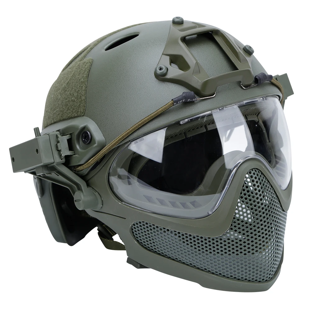 Full-covered Shooting Sports Helmets with Steel Mesh Mask Outdoor Hunting Combat Tactical Paintball Helmet Mask Kit
Full-covered Shooting Sports Helmets with Steel Mesh Mask Outdoor Hunting Combat Tactical Paintball Helmet Mask Kit