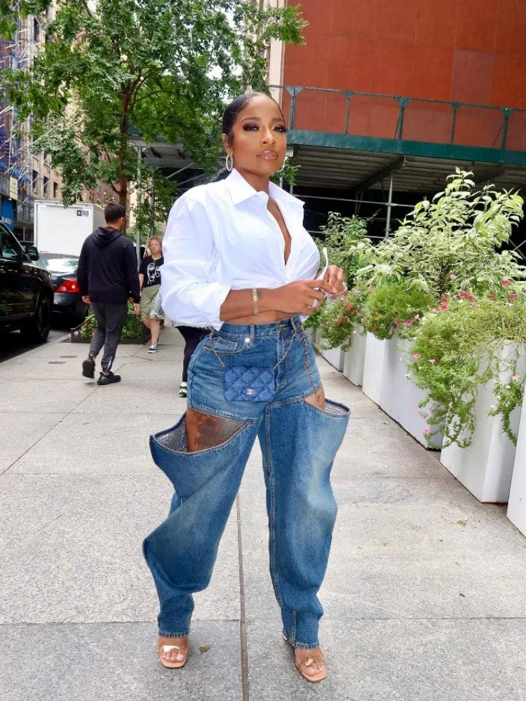 Ueteey Hollow Elastic Women Demin Jeans High Waist Pockets Causal Vintage Bottoms Female Fashion Y2K Streetwear Clothing 2025
Ueteey Hollow Elastic Women Demin Jeans High Waist Pockets Causal Vintage Bottoms Female Fashion Y2K Streetwear Clothing 2025