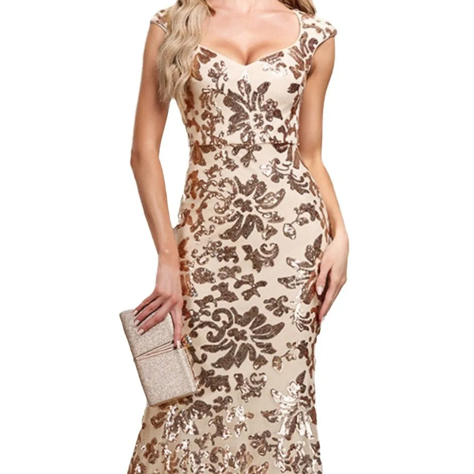 Elegant Mermaid Long Dress Women's Style No-Sleeve Formal Ball Gown Sweet Square Collar Sequin Patterned Mid-Waist Knitted Skirt
Elegant Mermaid Long Dress Women's Style No-Sleeve Formal Ball Gown Sweet Square Collar Sequin Patterned Mid-Waist Knitted Skirt