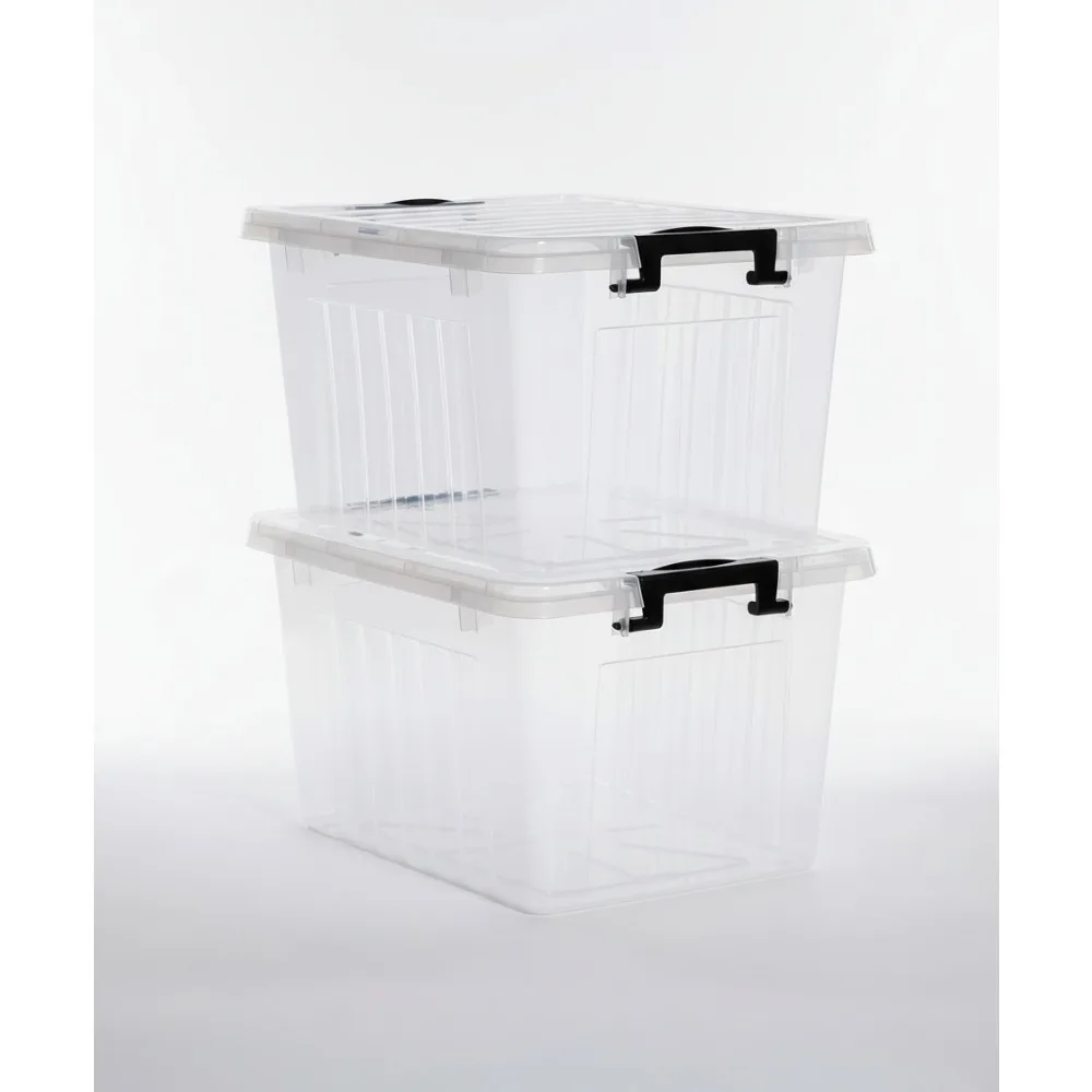22 QT Clear Plastic Storage Bins with Lids Stackable Nestable Large Containers for Garage Closet Kitchen 2 Packs
22 QT Clear Plastic Storage Bins with Lids Stackable Nestable Large Containers for Garage Closet Kitchen 2 Packs