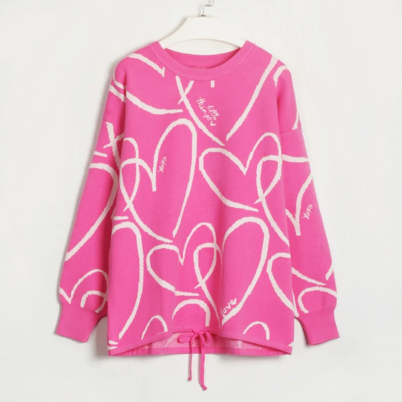 Korean Sweet Love Sweater Women Pullover Autumn Loose Outerwear Pin Bead Diamond Contrast Knitted Long Sleeve Sweater Women Tops
Korean Sweet Love Sweater Women Pullover Autumn Loose Outerwear Pin Bead Diamond Contrast Knitted Long Sleeve Sweater Women Tops